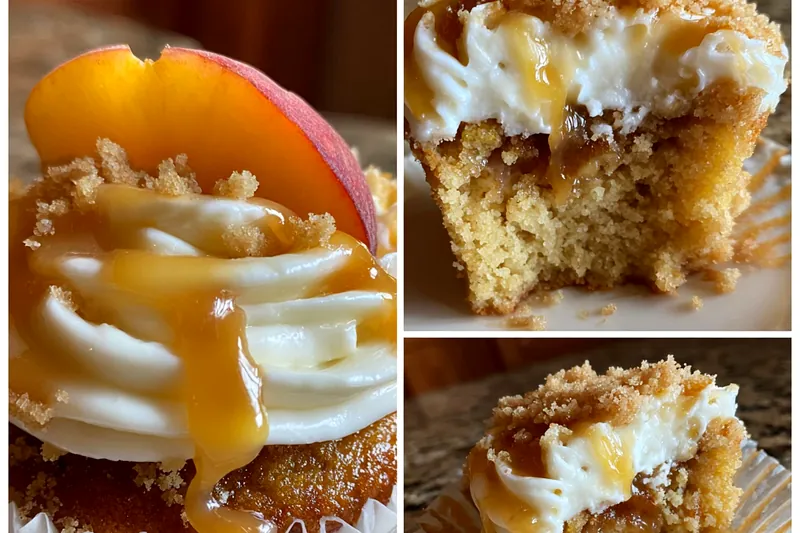 Fresh ingredients for Peach Caramel Cupcakes