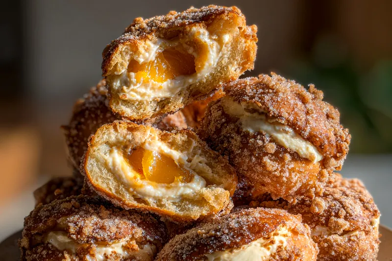 Fresh ingredients for Peach Cheesecake Donuts