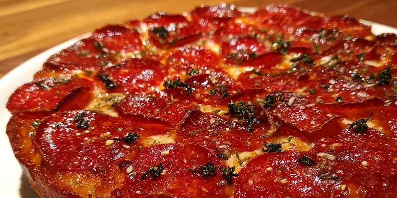 Delicious Pepperoni Stuffed Crust Pizza served on a plate