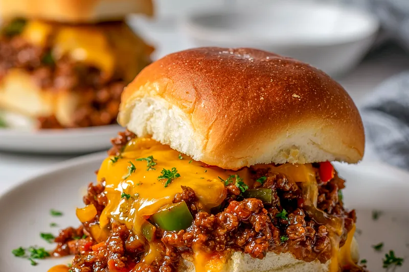 Cooking process of Philly Cheesesteak Sloppy Joes