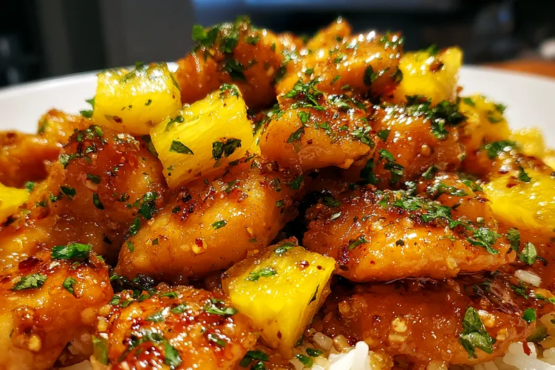 Cooking process for Pineapple Chicken Delight