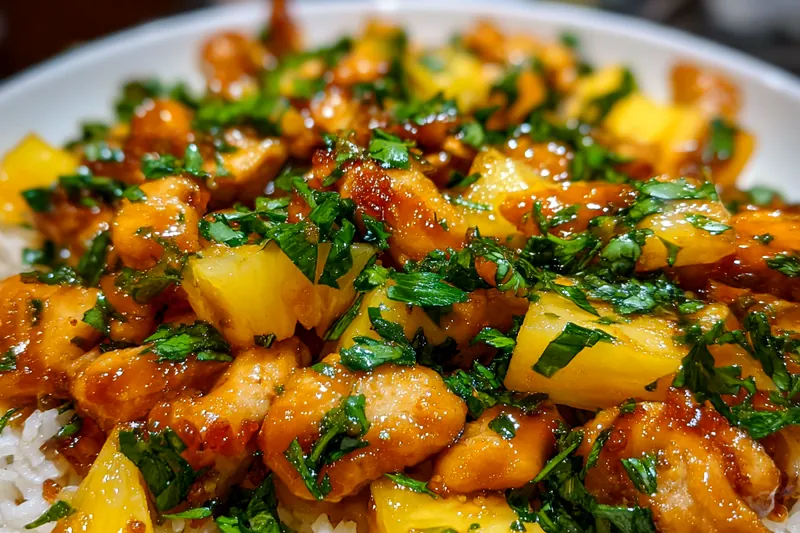 Fresh ingredients for Pineapple Chicken Delight