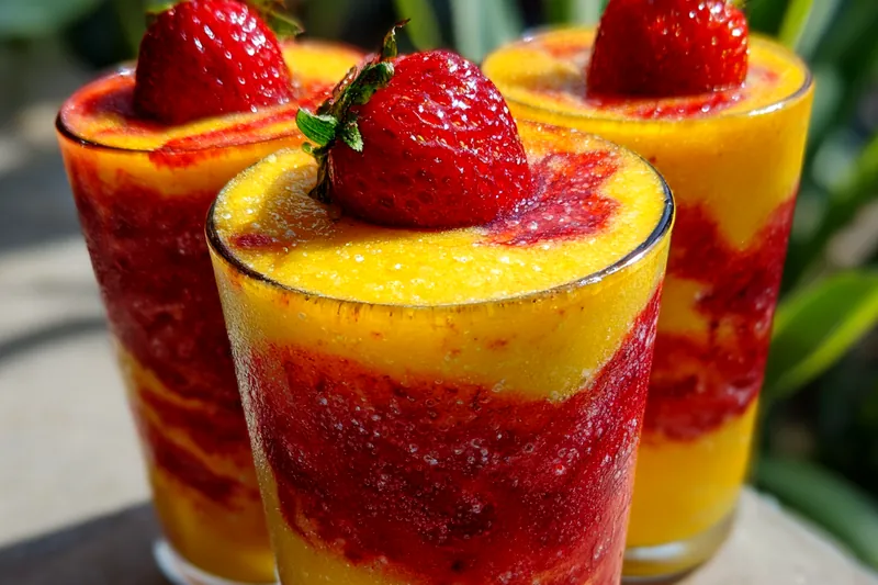 Cooking process for Pineapple Strawberry Swirl