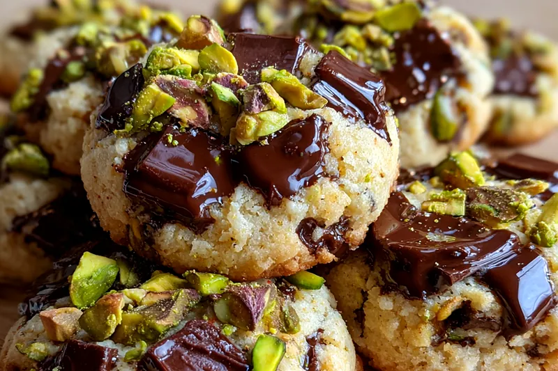 Fresh ingredients for Pistachio Chocolate Chunk Cookies