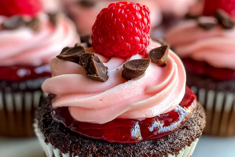 Cooking process for Raspberry Chocolate Filled Cupcakes