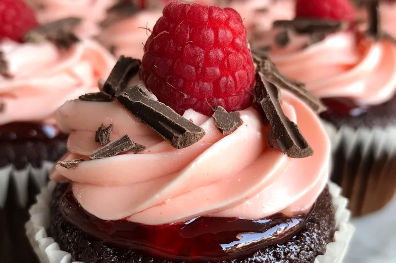 Fresh ingredients for Raspberry Chocolate Filled Cupcakes