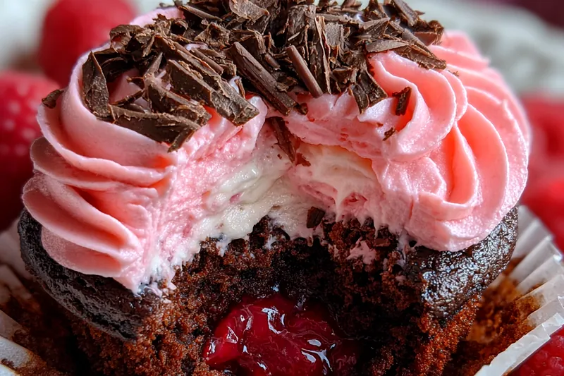 Fresh ingredients for Raspberry Chocolate Lava Cupcakes