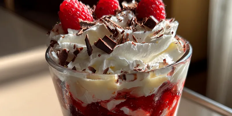 Delicious Raspberry Cream Delight served on a plate