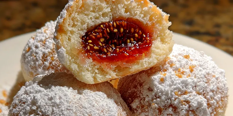 Delicious Raspberry Filled Snowballs served on a plate