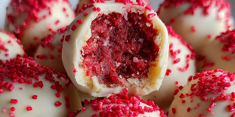 Delicious Red Velvet Cake Balls served on a plate