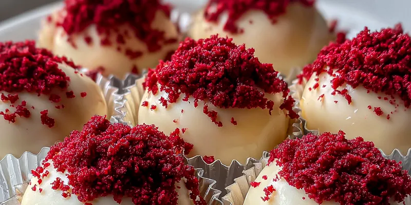 Delicious Red Velvet Cheesecake Bites served on a plate