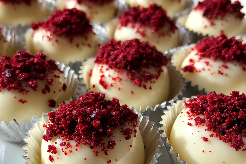 Fresh ingredients for Red Velvet Cheesecake Bites