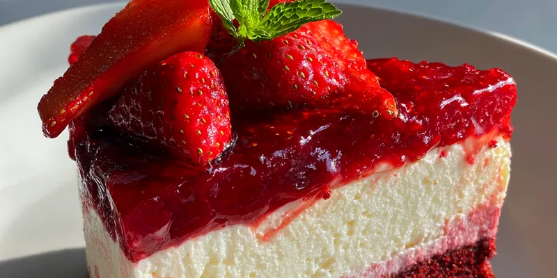 Delicious Red Velvet Strawberry Delight served on a plate
