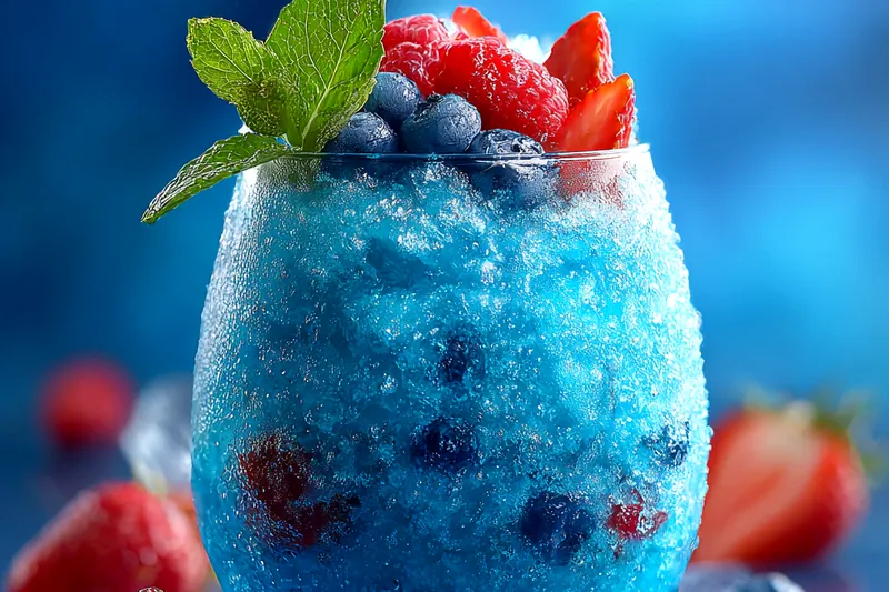 Fresh ingredients for Refreshing Berry Mint Slush