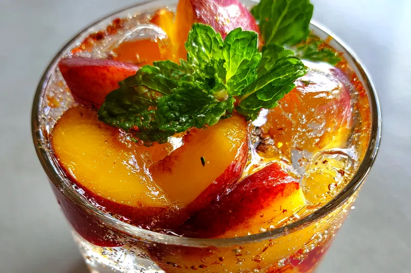 Cooking process for Refreshing Peach Mint Cooler