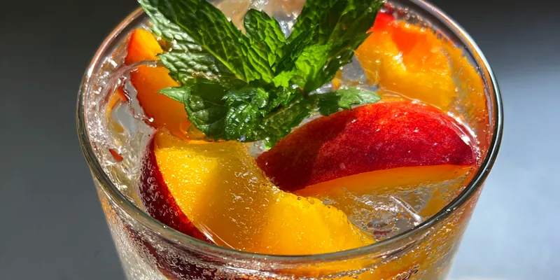 Refreshing Peach Mint Cooler