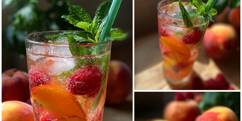 Refreshing Peach Raspberry Beverage