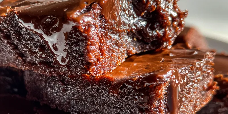 Delicious Decadent Fudgy Chocolate Brownies served on a plate