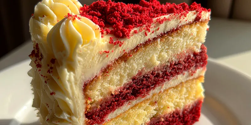 Delicious Rich Velvet Cheesecake Delight served on a plate