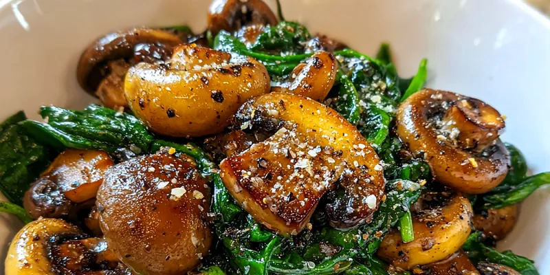 Sautéed Spinach and Mushrooms