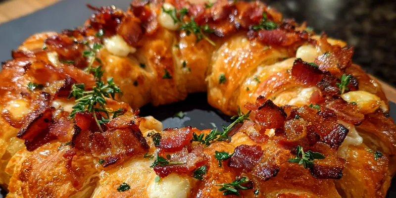 Savory Bacon Cheese Pastry Wreath