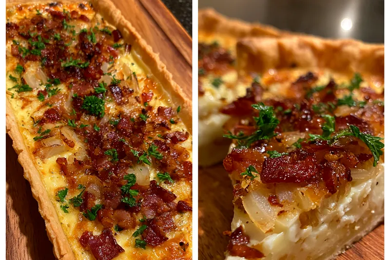 Cooking process for Savory Bacon Onion Tart