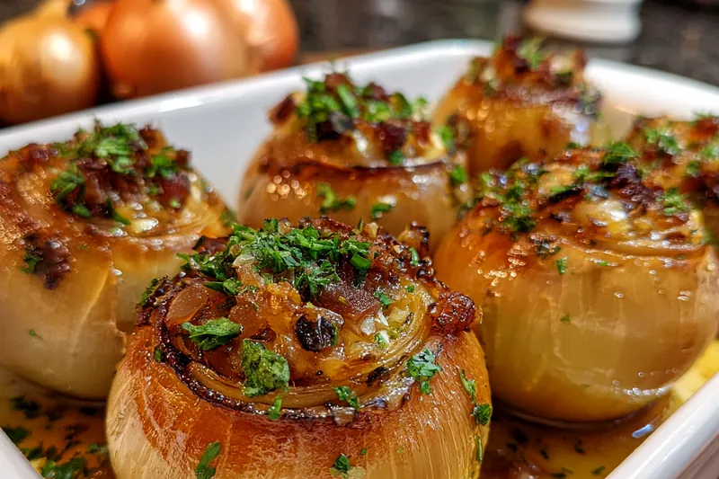 Fresh ingredients for Savory Baked Stuffed Onions