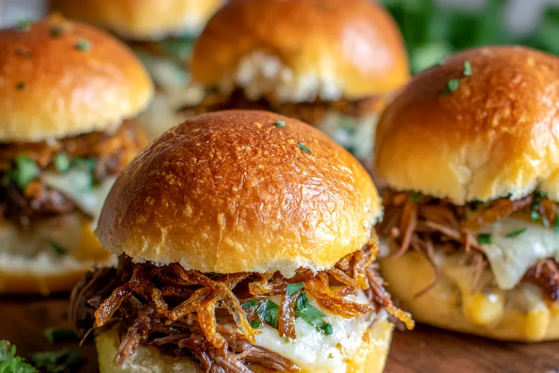 Fresh ingredients for Savory Beef Cheese Sliders