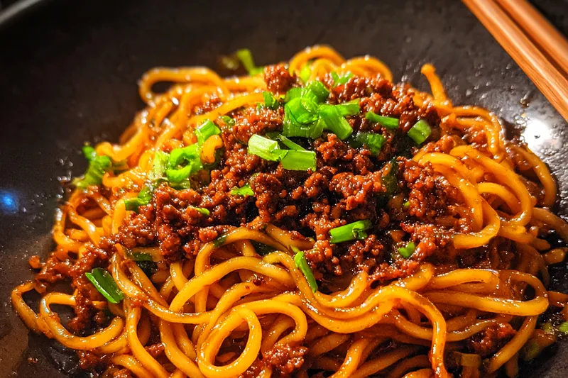 Fresh ingredients for Savory Beef Noodle Bowl