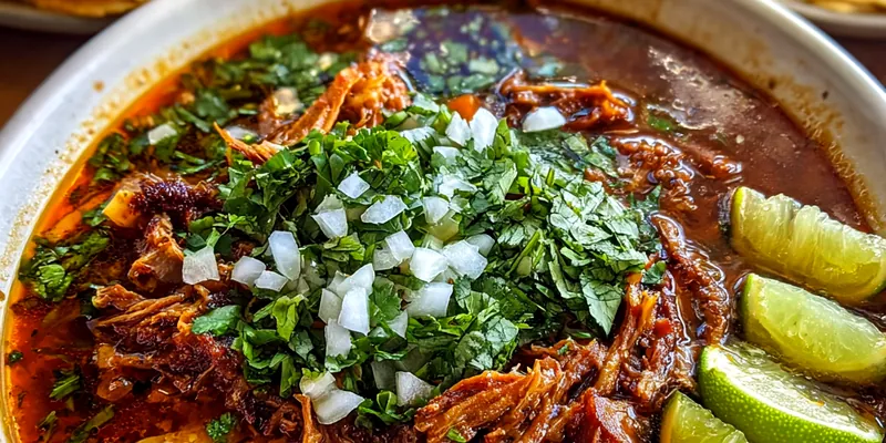 Delicious Savory Beef Stew with Cilantro served on a plate