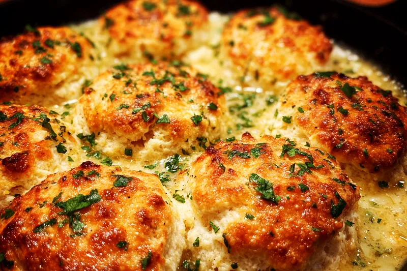 Cooking process for Savory Biscuit Skillet Bake