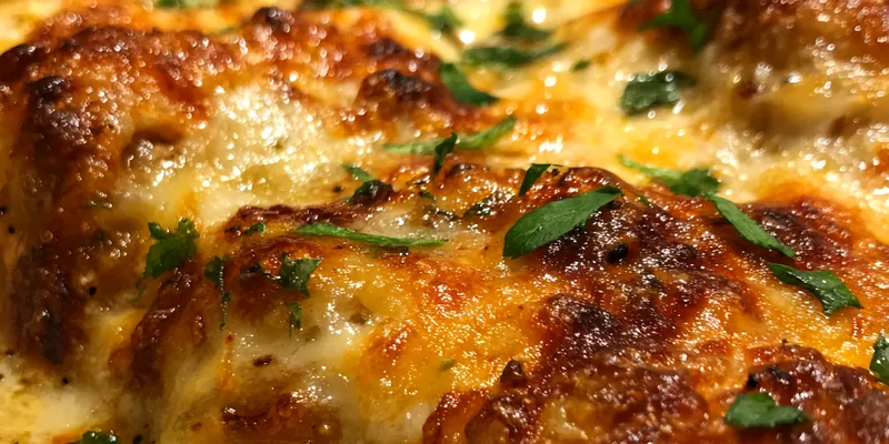 Delicious Savory Cheese Topped Steak served on a plate