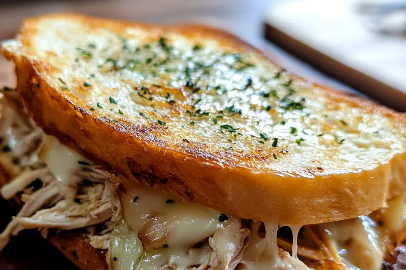 The cooking process of Savory Chicken Garlic Delight in a skillet, showcasing golden-brown chicken and sizzling garlic.