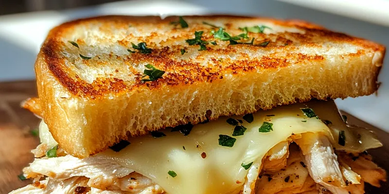 Plate of Savory Chicken Garlic Delight garnished with parsley served with sides of roasted vegetables.