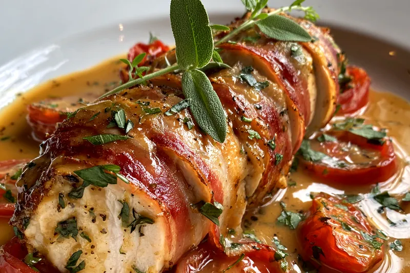 A chef skillfully browning chicken in a skillet for Savory Cider Chicken Delight.