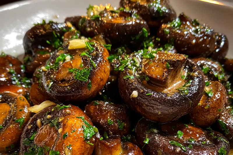Cooking process for Savory Garlic Butter Mushrooms