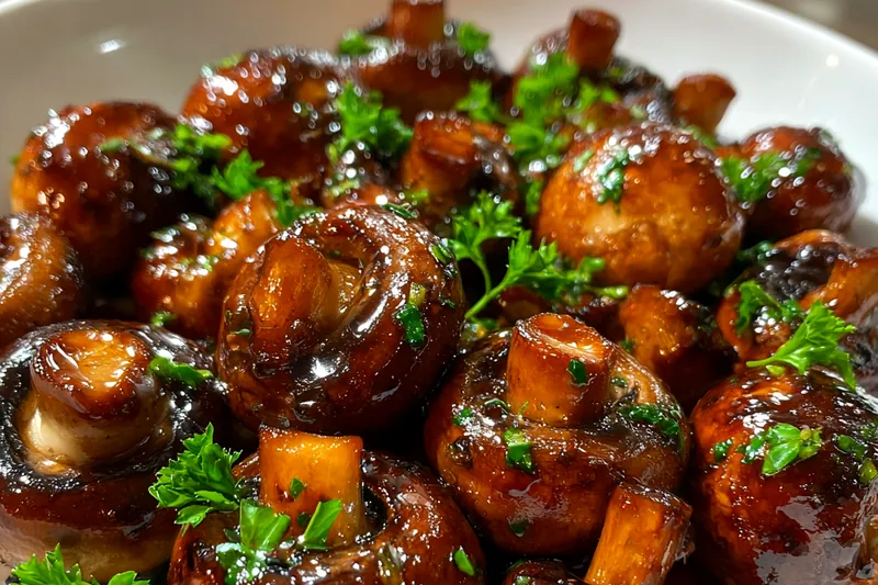 Fresh ingredients for Savory Glazed Roasted Mushrooms