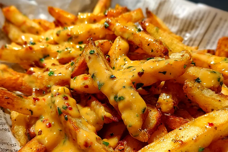 Cooking process for Savory Loaded Cheese Fries