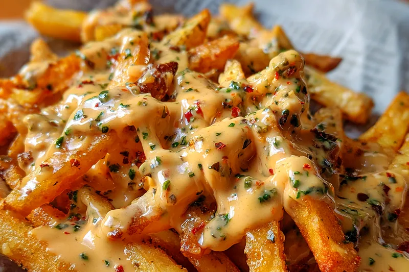 Fresh ingredients for Savory Loaded Cheese Fries