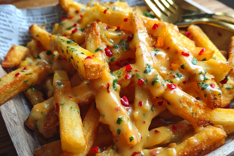 Fresh ingredients for Savory Loaded Fries Supreme