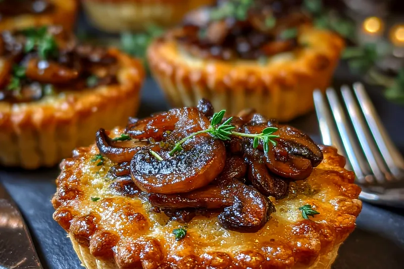 Chef Mitchell skillfully assembling Savory Mini Mushroom Pies, ensuring a perfect seal on the pastry.