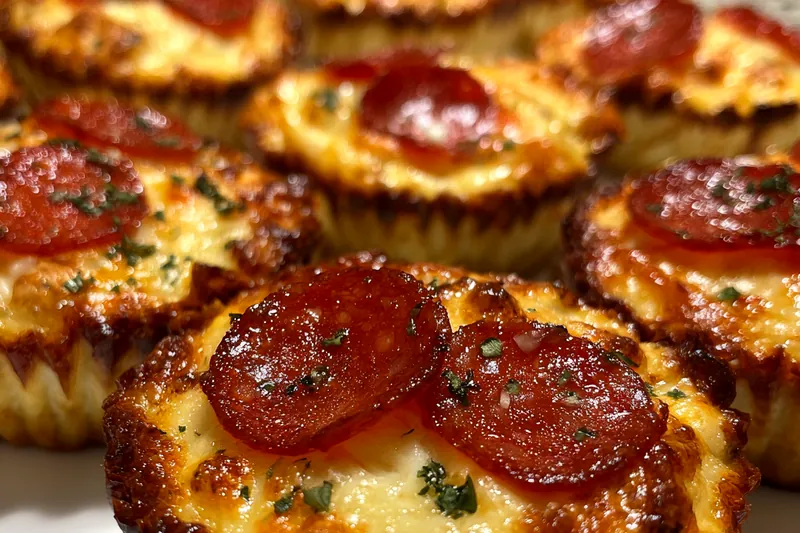 Fresh ingredients for Savory Pizza Cupcakes