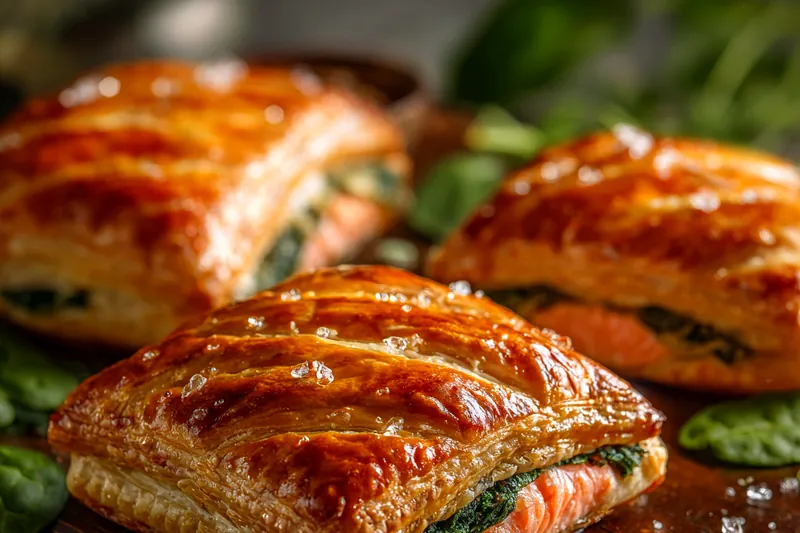 Cooking process for Savory Salmon Pastry Delight