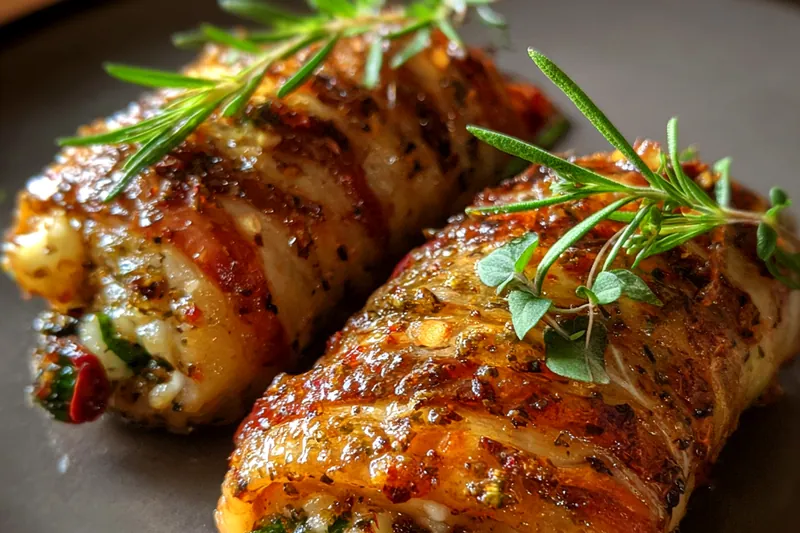 Cooking process for Savory Stuffed Chicken Rolls