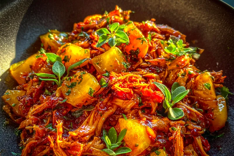 Cooking process for Savory Sweet Pineapple Chicken
