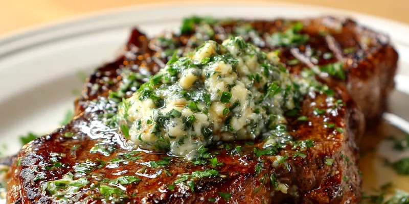 Juicy Cowboy Butter Steak sizzling on the grill