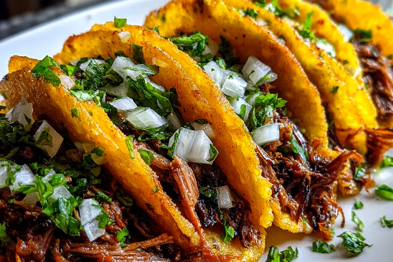 Cooking process for Slow Cooked Beef Tacos