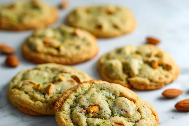 Baking pistachio pudding cookies in the oven