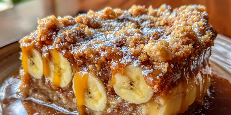 A beautifully plated serving of Southern Banana Delight, showcasing layers of bananas, cream, and vanilla wafers.