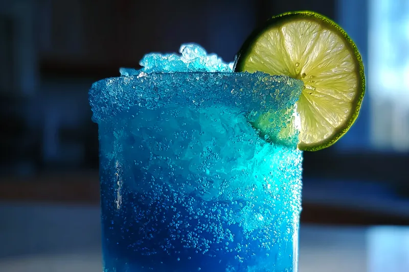 Fresh ingredients for Sparkling Blue Margarita